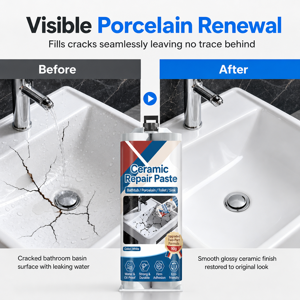 🧱 Time-Limited 50% OFF ✨ Ceramic Tile Repair Paste — Quick-Dry, Waterproof Epoxy 🛠️