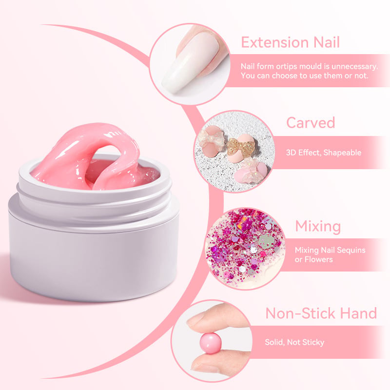 Solid Nail Extension Builder Gel – Sculpt & Shape, 15 ml