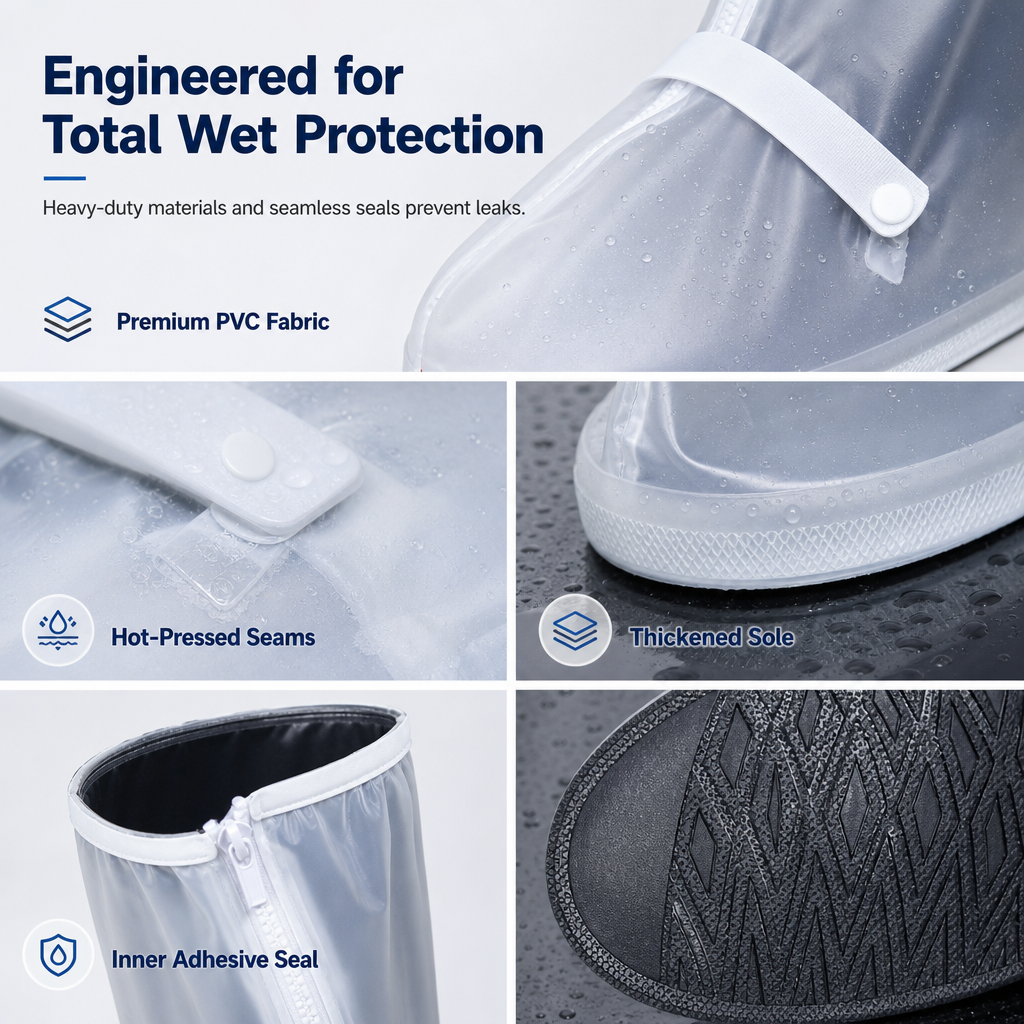 Waterproof High-Top Silicone Rain Shoe Covers