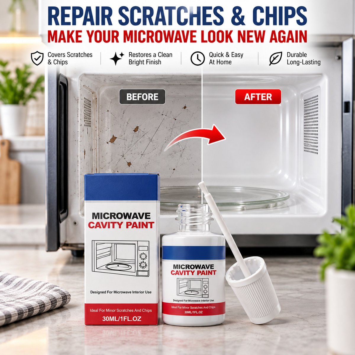 🛠️ Microwave Cavity Touch-Up Paint | White 30ml