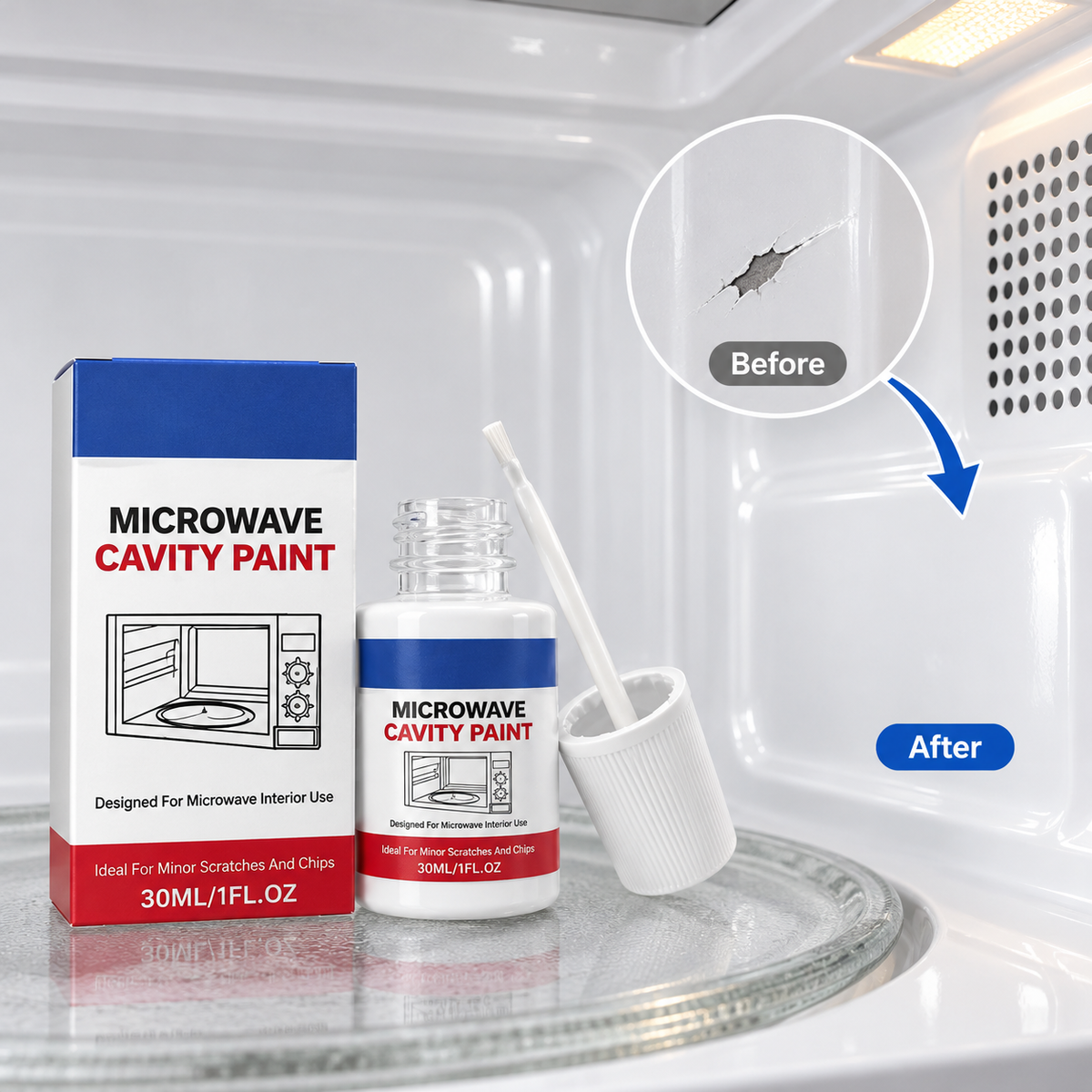 🛠️ Microwave Cavity Touch-Up Paint | White 30ml