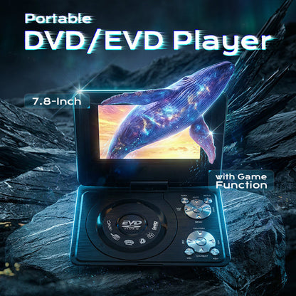 📀 Portable DVD/EVD Player – Swivel LCD Screen & Built-In Games