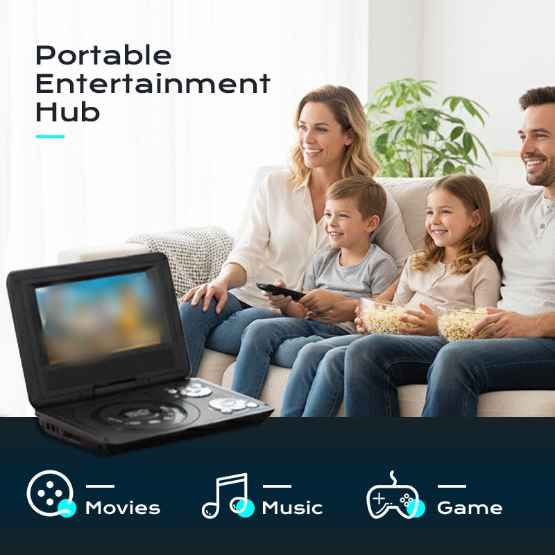 📀 Portable DVD/EVD Player – Swivel LCD Screen & Built-In Games