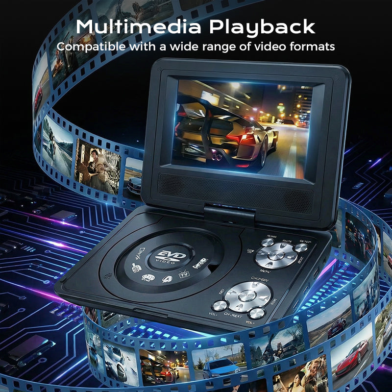 📀 Portable DVD/EVD Player – Swivel LCD Screen & Built-In Games