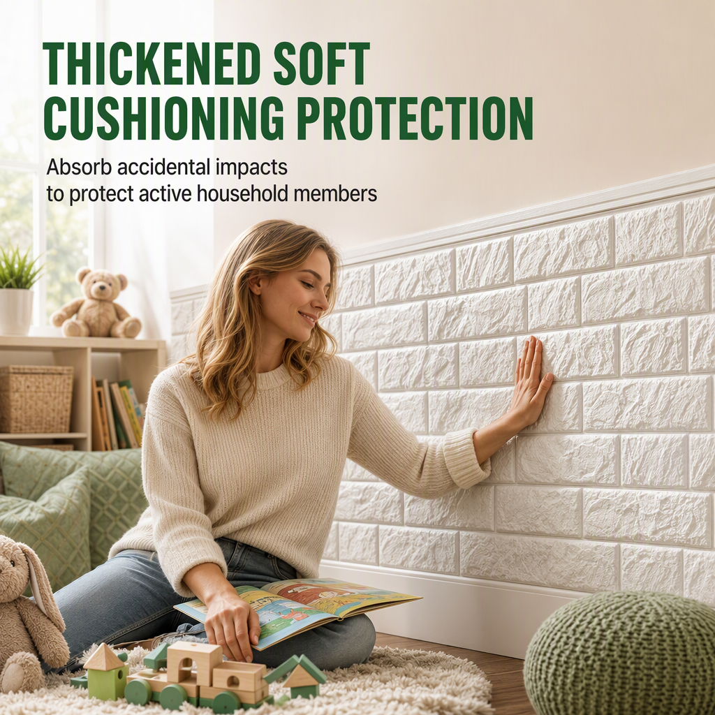 📢📢 50% OFF🏡3D Self-Adhesive Wall Panels – Realistic Brick Design, Waterproof & Cushioned XPE Foam, 16 Colors & 3 Sizes