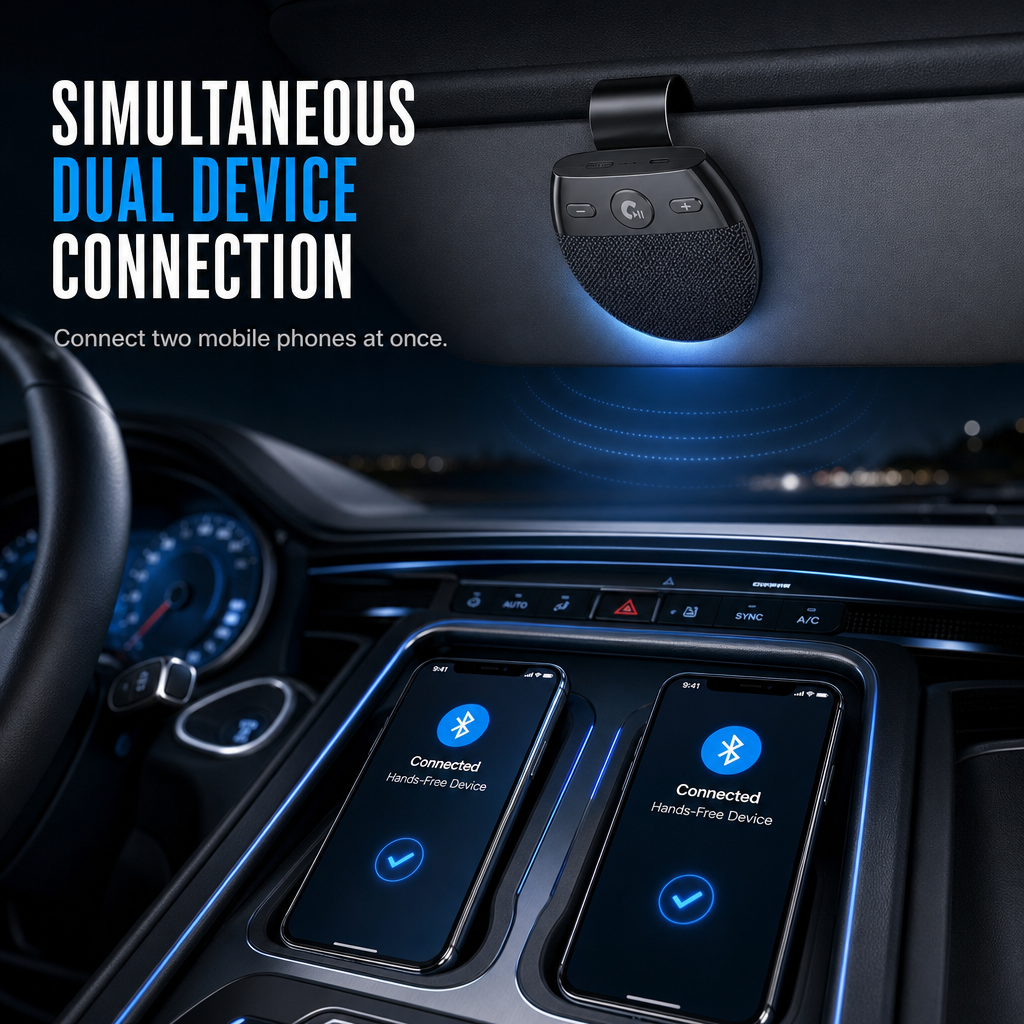 🚗55% OFF NOW! Careluxpro SP11 Car Sun Visor Bluetooth Hands Free Speakerphone, Vibration Auto Power On, A2DP Music Streaming, Caller ID Voice Prompt, Bluetooth 5.0 Visor Mount Speaker for Safe Driving Calls