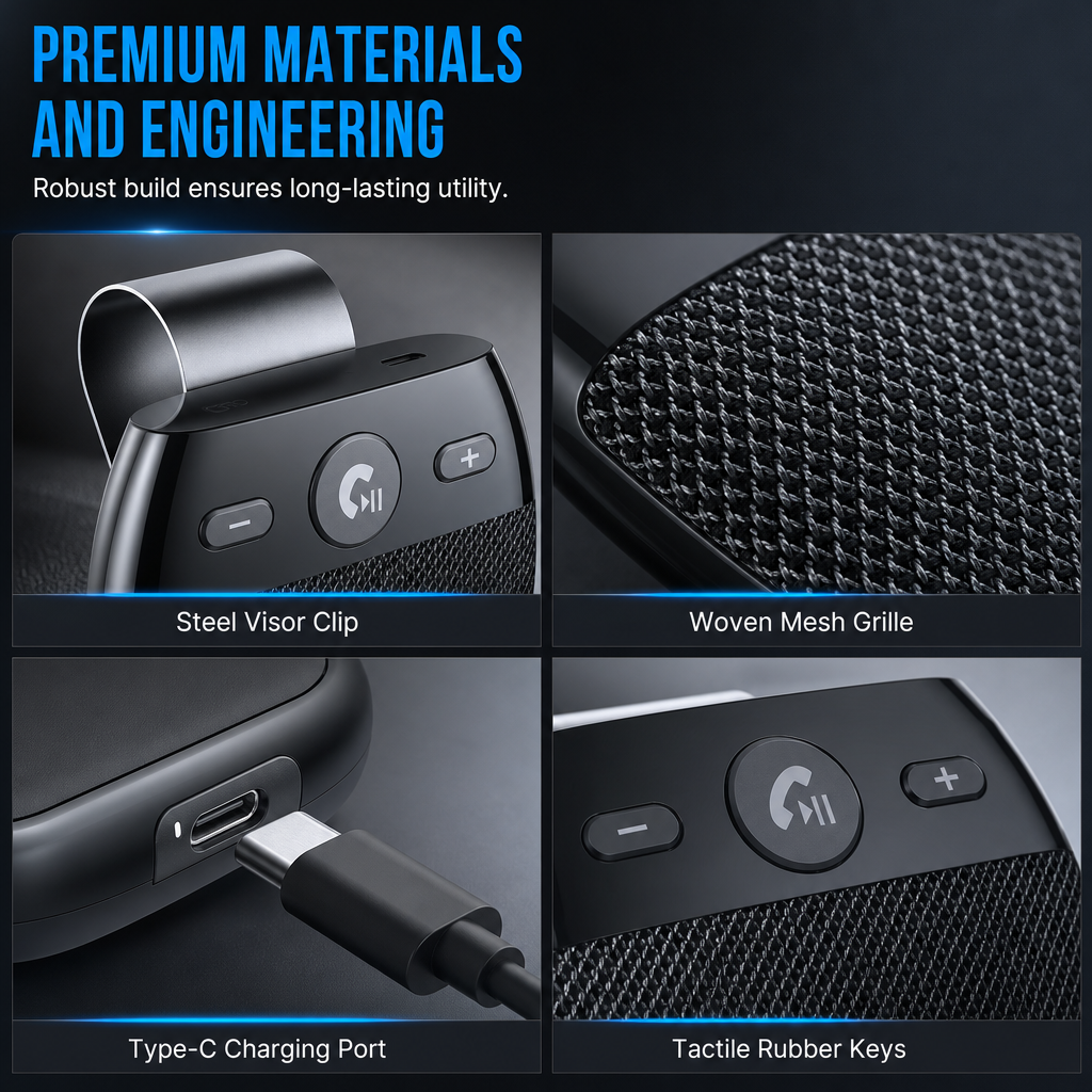 🚗55% OFF NOW! Careluxpro SP11 Car Sun Visor Bluetooth Hands Free Speakerphone, Vibration Auto Power On, A2DP Music Streaming, Caller ID Voice Prompt, Bluetooth 5.0 Visor Mount Speaker for Safe Driving Calls