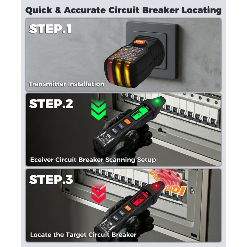 ⏳Limited time – 50% OFF⏰✨⚡️Digital Circuit Breaker Finder with Socket Tester