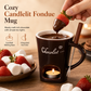 Ceramic Chocolate and Cheese Fondue Melter Mug with Fork