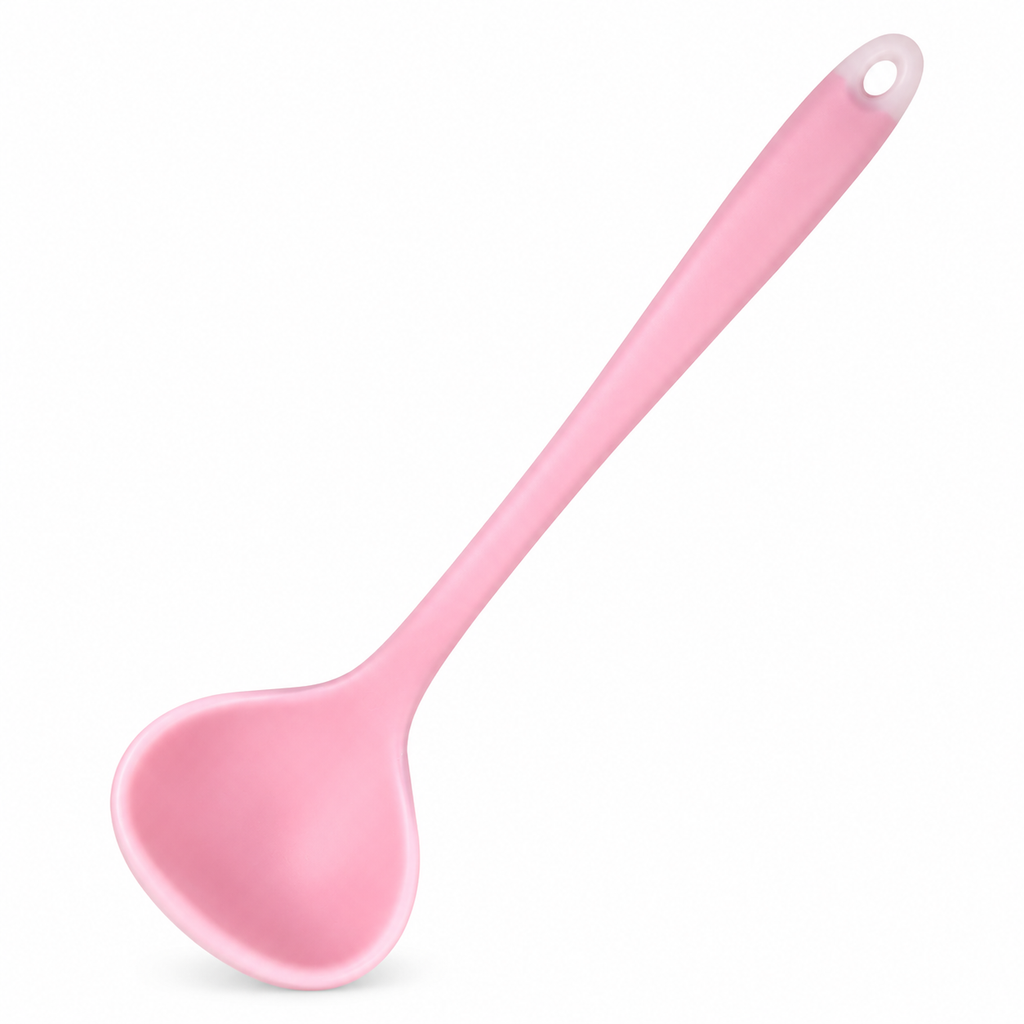 Thickened Translucent Silicone Soup Ladle for Non-Stick Cookware Kitchen Cooking Spoon