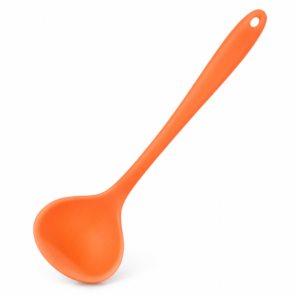 Thickened Translucent Silicone Soup Ladle for Non-Stick Cookware Kitchen Cooking Spoon