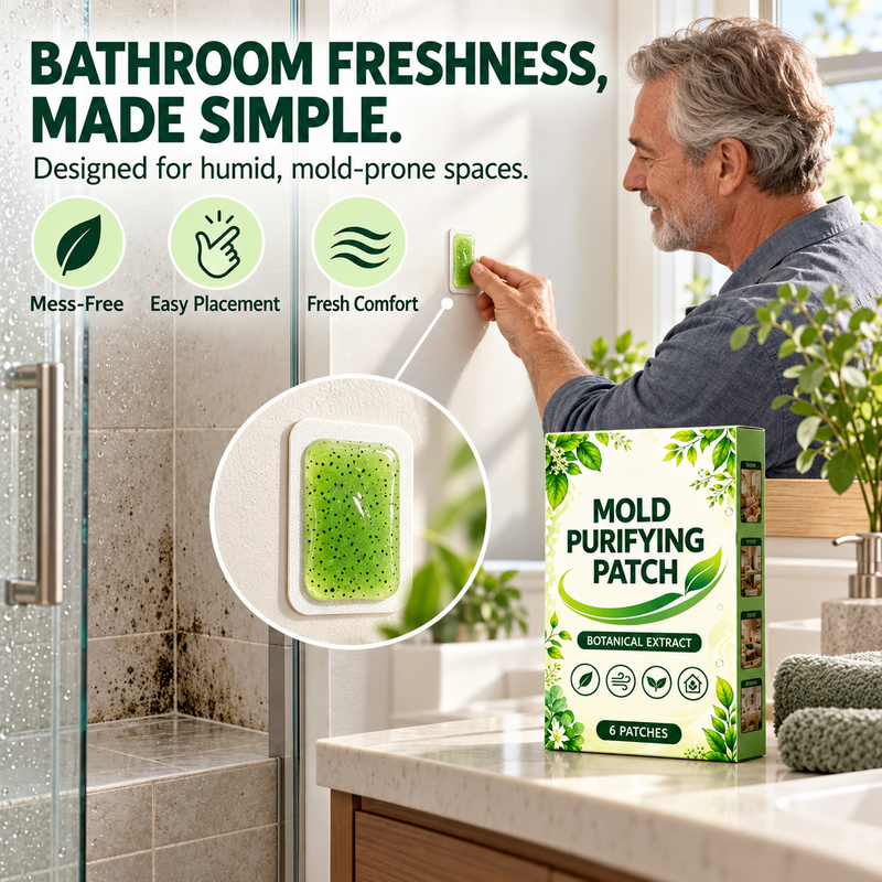 🧪50% OFF NOW! 6Pcs Mold Purifying Patches – Botanical Mildew Removal Pads, Long Lasting Mold Inhibitor for Bathroom, Kitchen, Wall Corners & Damp Hidden Spots