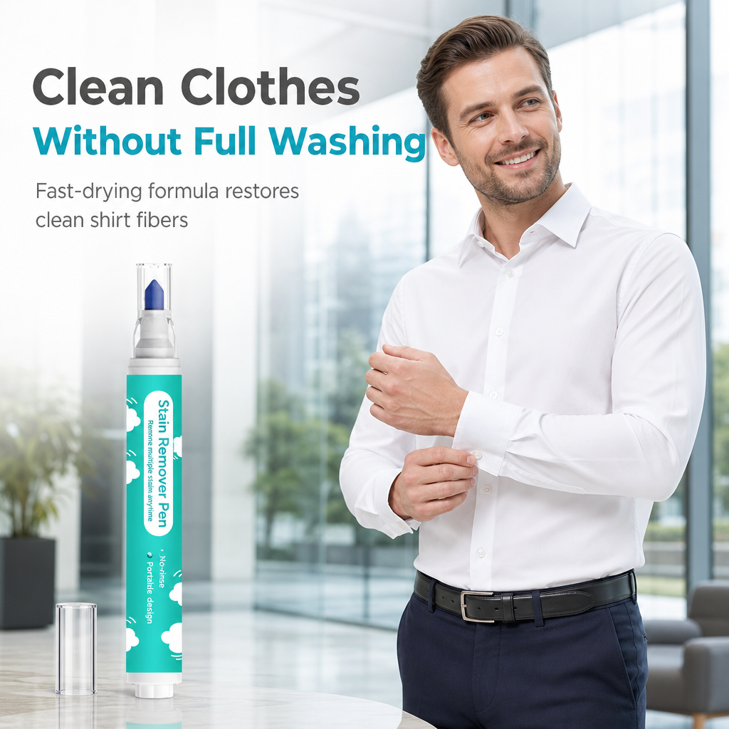 Portable Waterless Stain Remover Pen for Clothes 15g Instant Oil Stain Cleaning Stick for White Clothing