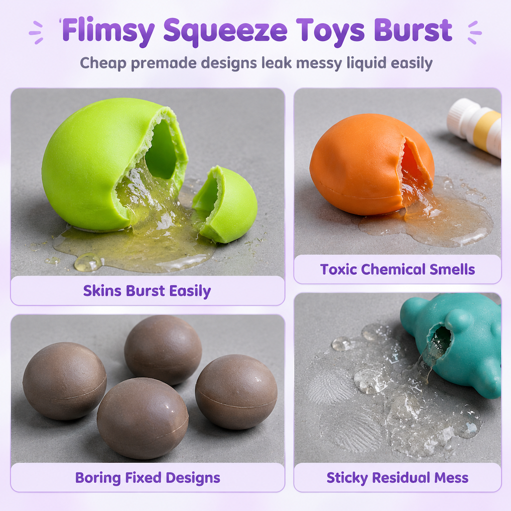 DIY Clay Squeeze Ball Craft Kit Slow Stress Relief Handmade Toy Set for Kids