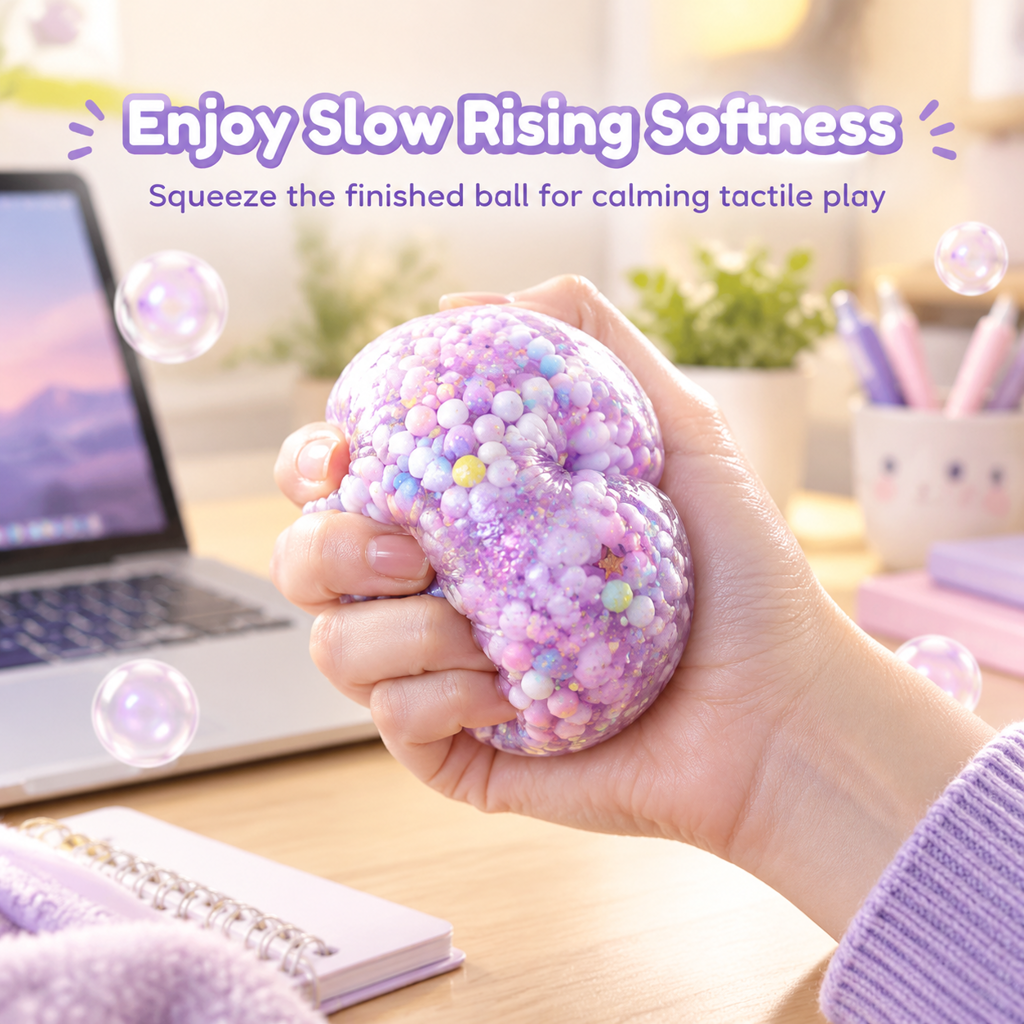 DIY Clay Squeeze Ball Craft Kit Slow Stress Relief Handmade Toy Set for Kids