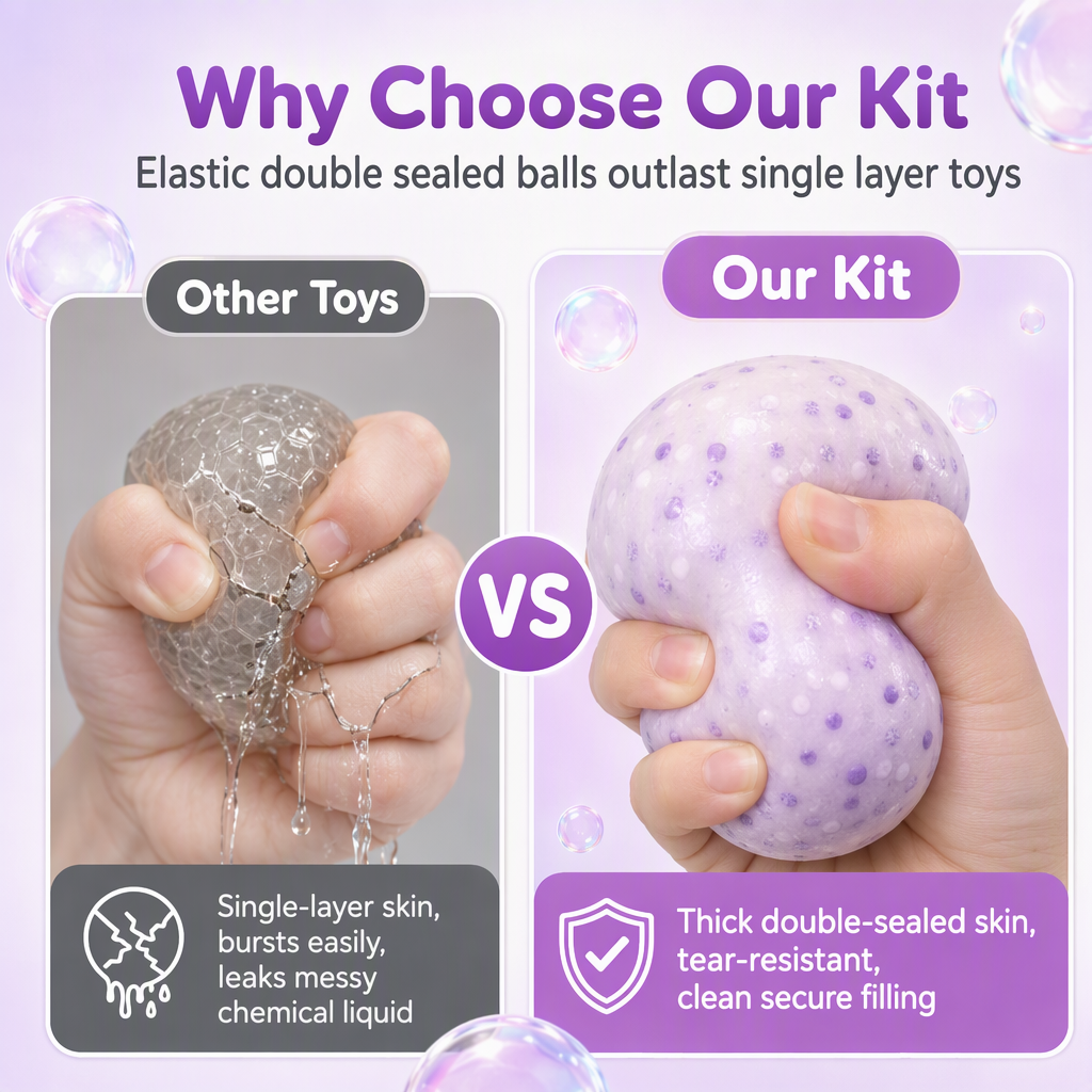 DIY Clay Squeeze Ball Craft Kit Slow Stress Relief Handmade Toy Set for Kids