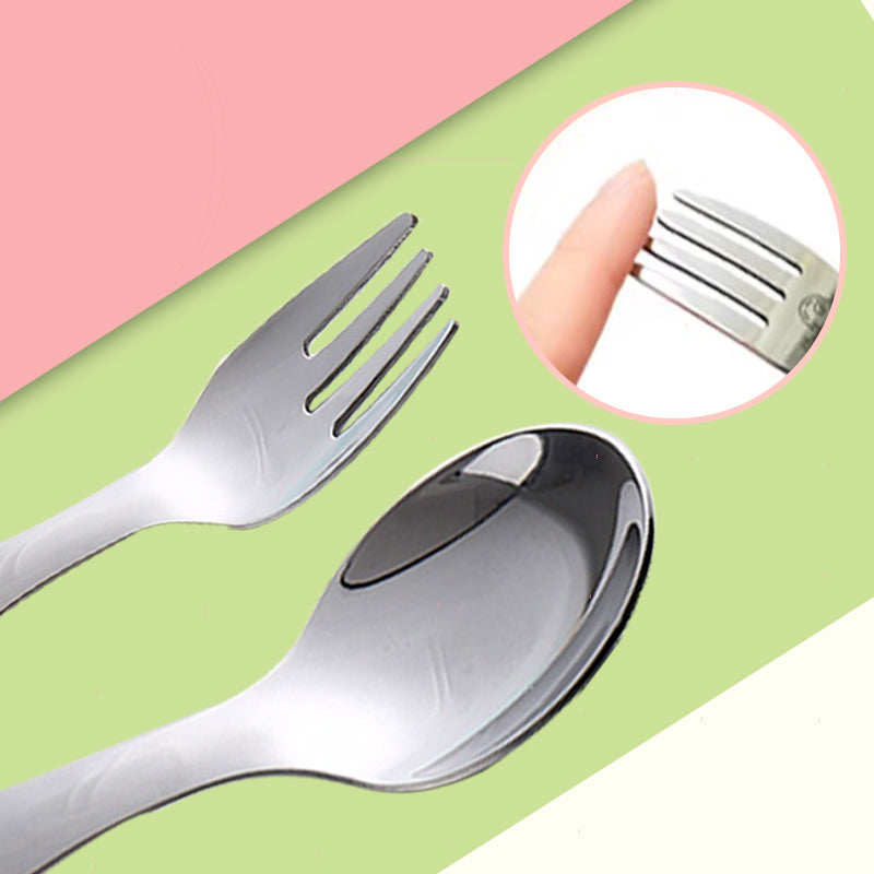 🍱50% OFF NOW! Compact Stainless-Steel Spoon & Fork Lunchbox Set – Portable Reusable Cutlery Set, Mirror Polished Metal Utensils for Office, Camping, School Picnic