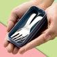 🍱50% OFF NOW! Compact Stainless-Steel Spoon & Fork Lunchbox Set – Portable Reusable Cutlery Set, Mirror Polished Metal Utensils for Office, Camping, School Picnic