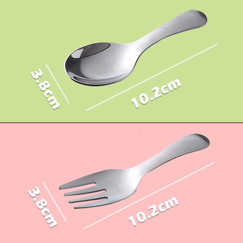 🍱50% OFF NOW! Compact Stainless-Steel Spoon & Fork Lunchbox Set – Portable Reusable Cutlery Set, Mirror Polished Metal Utensils for Office, Camping, School Picnic