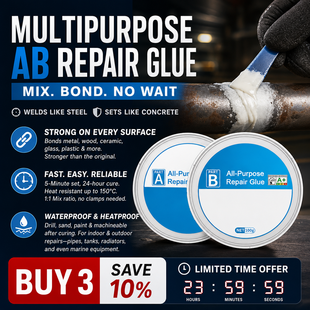 🔥 Liimited-time Offer:50% OFF | AB Super Glue: Brings broken items back to life – strong yet flexible, won’t crack!