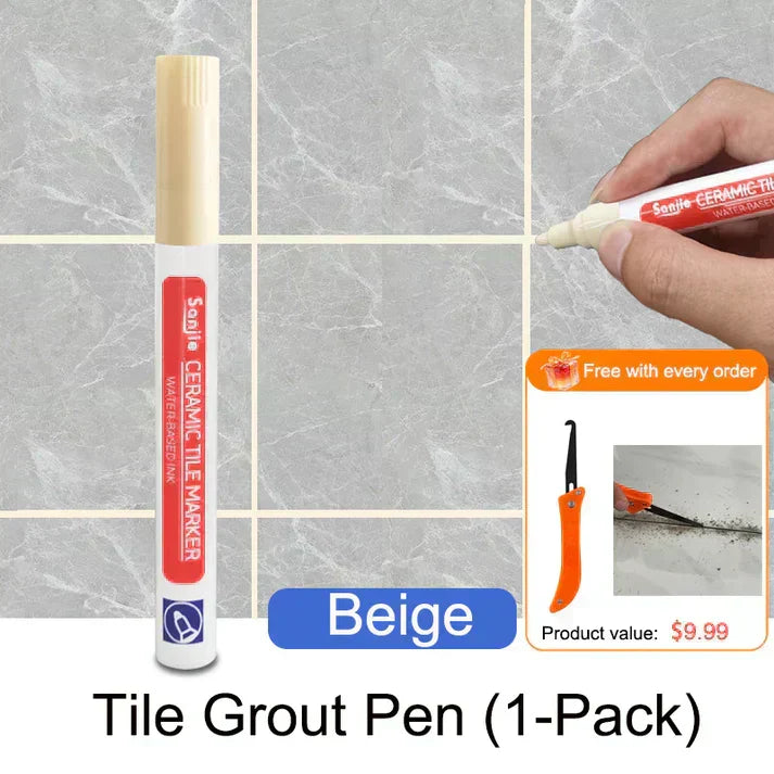 💥Buy 1 Get 1 Free Special Price:£ 9.99!!! 🖌️ Anti-Mould & Waterproof Joint Pen for Ceramic Tiles! 🧱